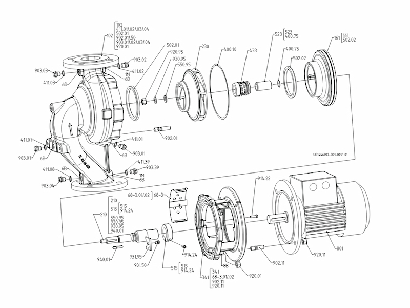 Pipeline single-stage volute pump